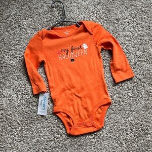 Carter's NWT Festive Orange Halloween Bodysuit 12M